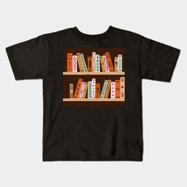 Bookshelf Kids T-Shirt by ellolovey